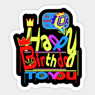 Happy Birthday Alphabet Letter (( O )) Dazzling Creative Design Sticker